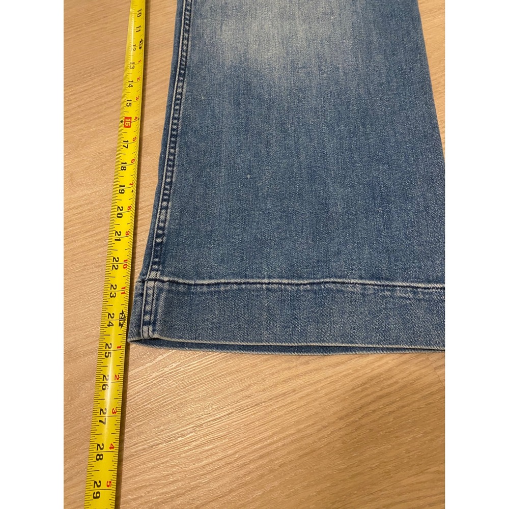 Maeve The Colette Wide Leg Crop Jeans 30 Blue Patch Pocket Boho Preppy - Picture 9 of 13